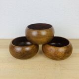 3 bols teck danois scandinave années 60