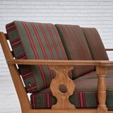 1970s, Danish 3-seater sofa, green furniture wool, oak wood.