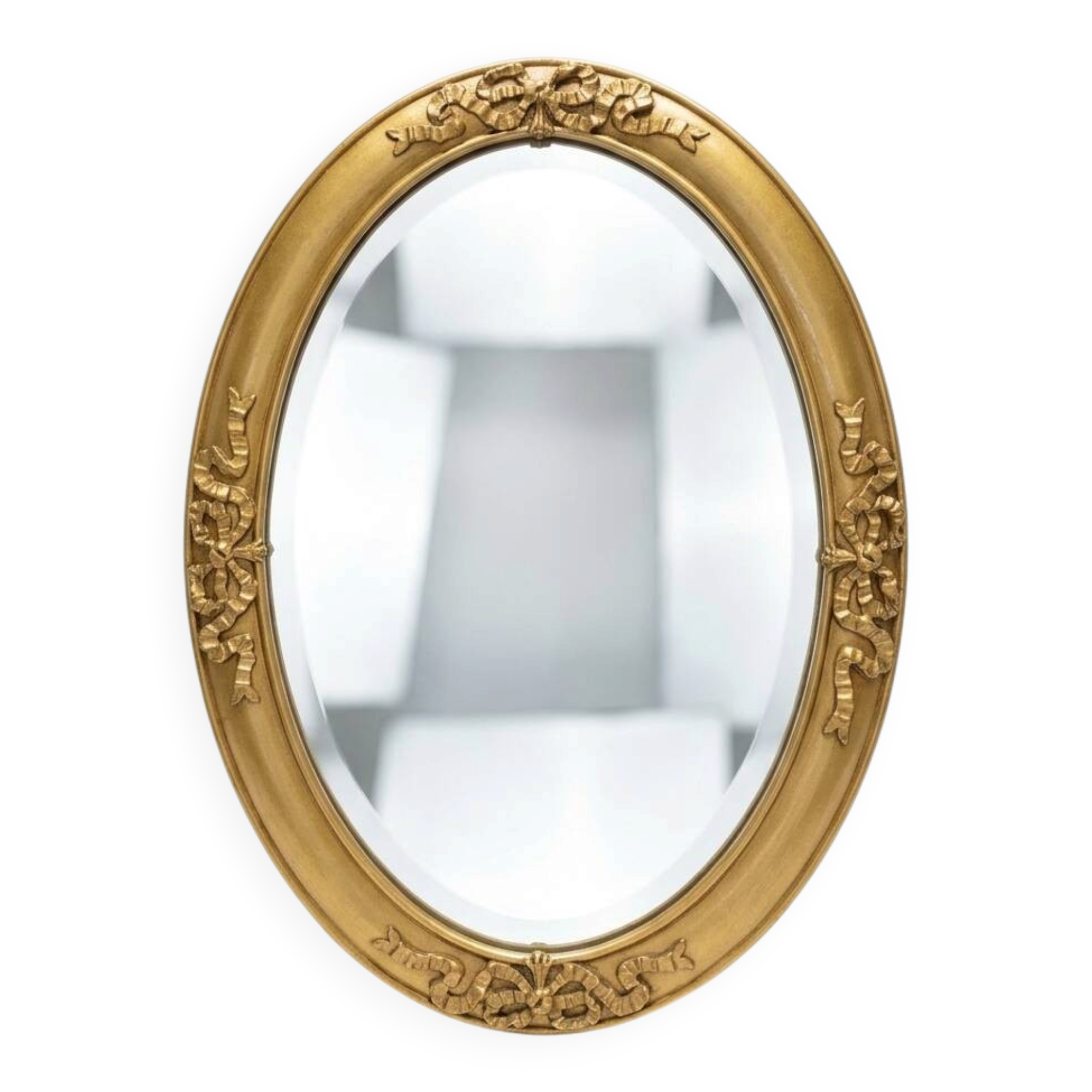 Miroir ovale style Louis XV doré miroir biseauté