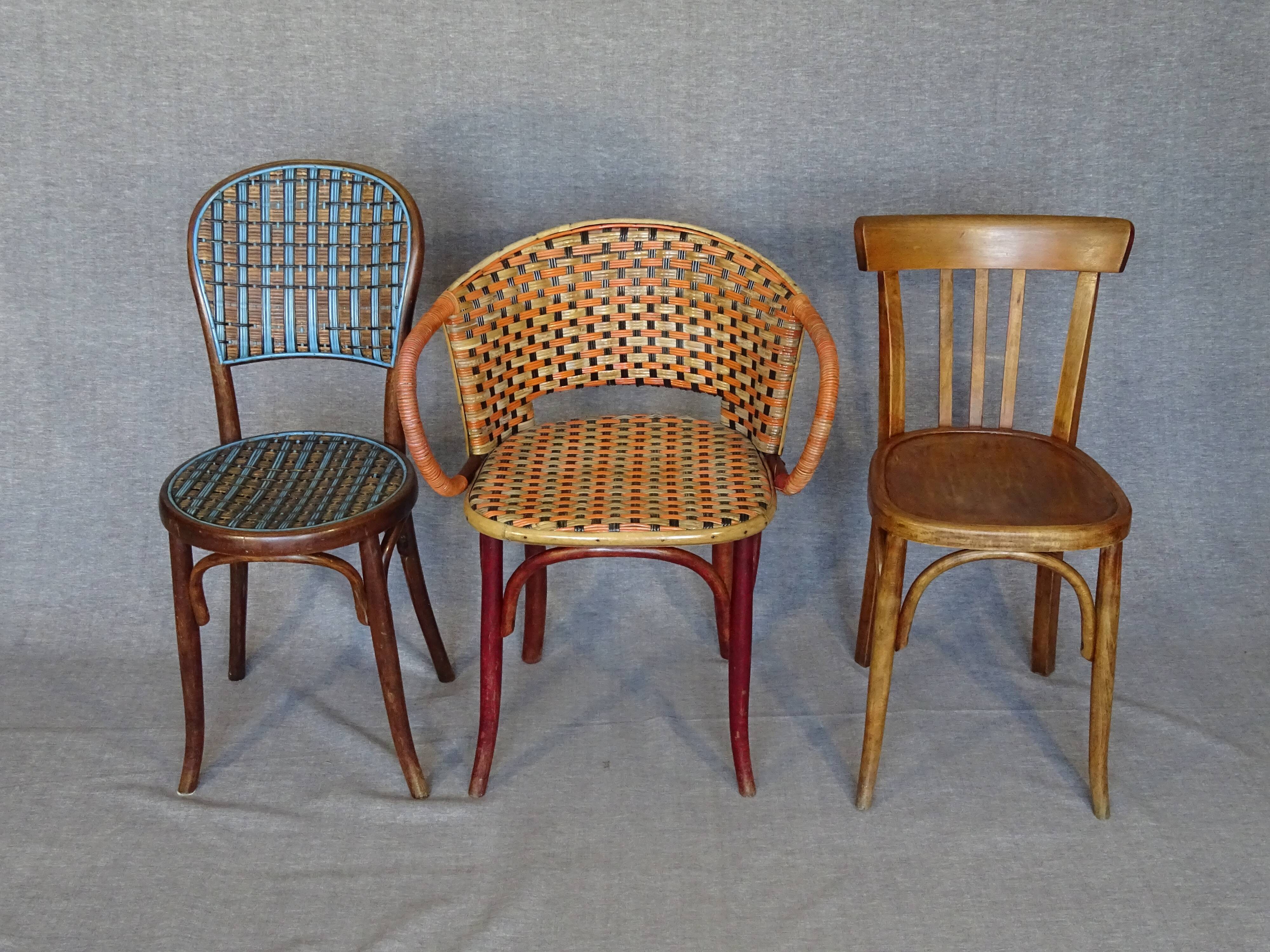 Fischel wicker terrace armchair 1930, N°415/F
