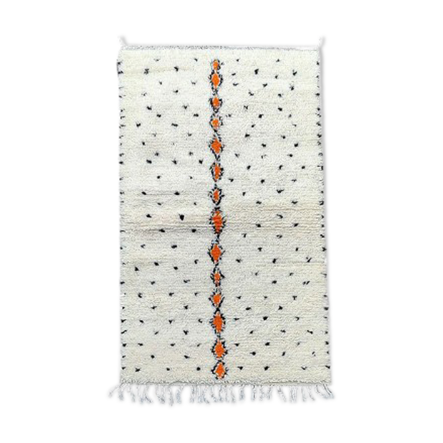 Berber carpet orange and black pea patterns 85 X 140 cm