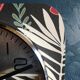 Vintage formica square silent wall clock "Kiplé black green red"