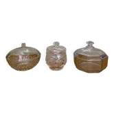 Set of 3 vintage glass candy jars