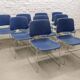 Chaises de salle à manger empilables minimalistes Matrix Krueger par Thomas Tolleson années 70