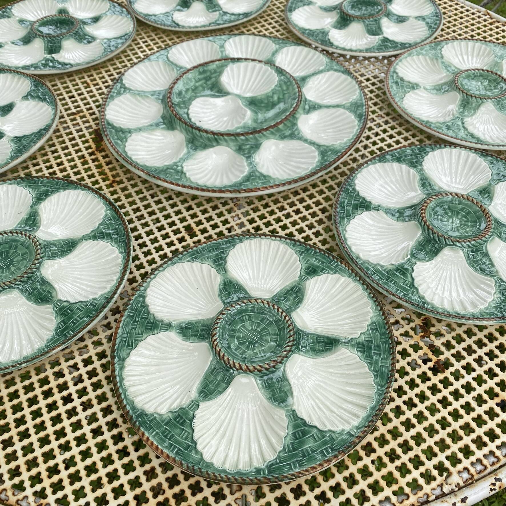 Vintage oyster service in majolica