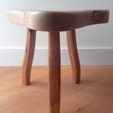 Wooden tripod stool - 50s brutalist design