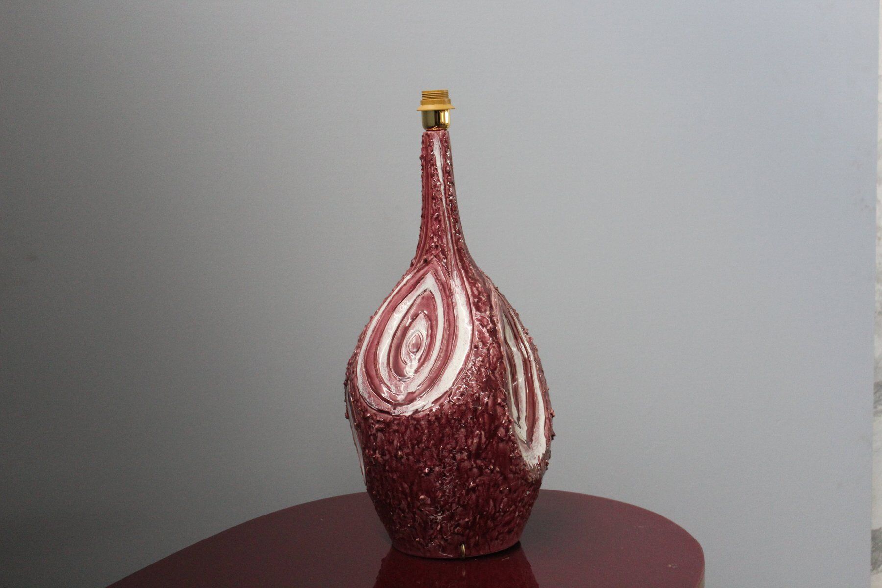 Mid-century bordeaux ceramic office lamps 60s