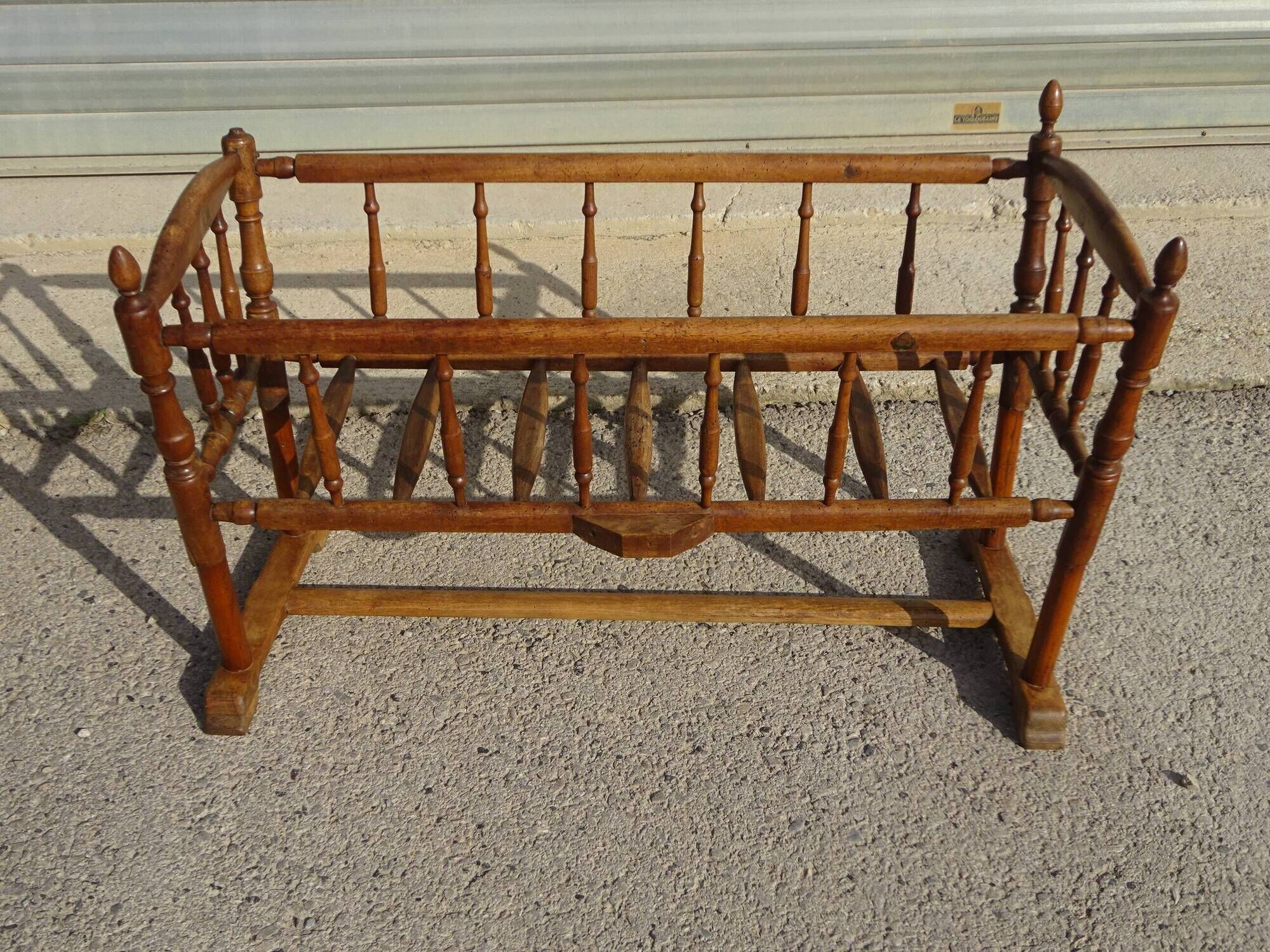 Antique solid walnut cradle