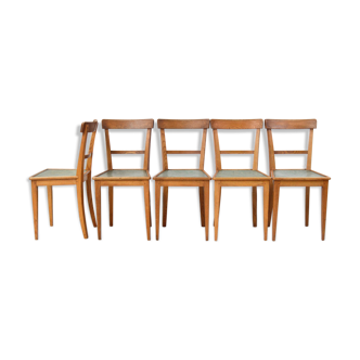 Set of 5 chairs French bistro, 1950