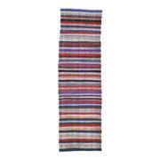 Vintage Turkish Hand-Knotted Wool Cotton Red Kilim Runner Rug 100x335