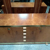 Sideboard in elm and brass burr Willy Rizzo