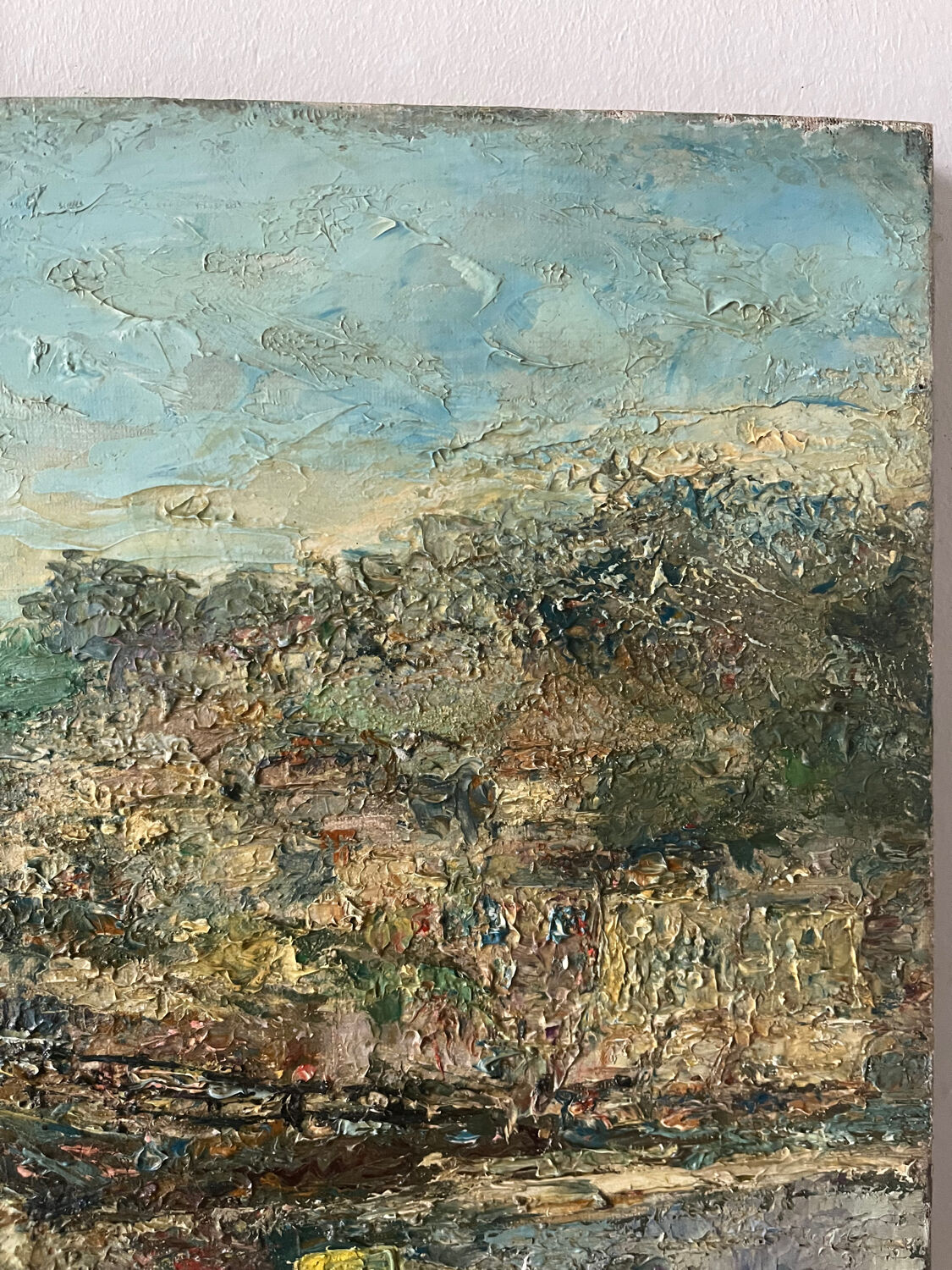 Mediterranean port, oil on canvas knife technique