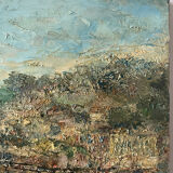 Mediterranean port, oil on canvas knife technique