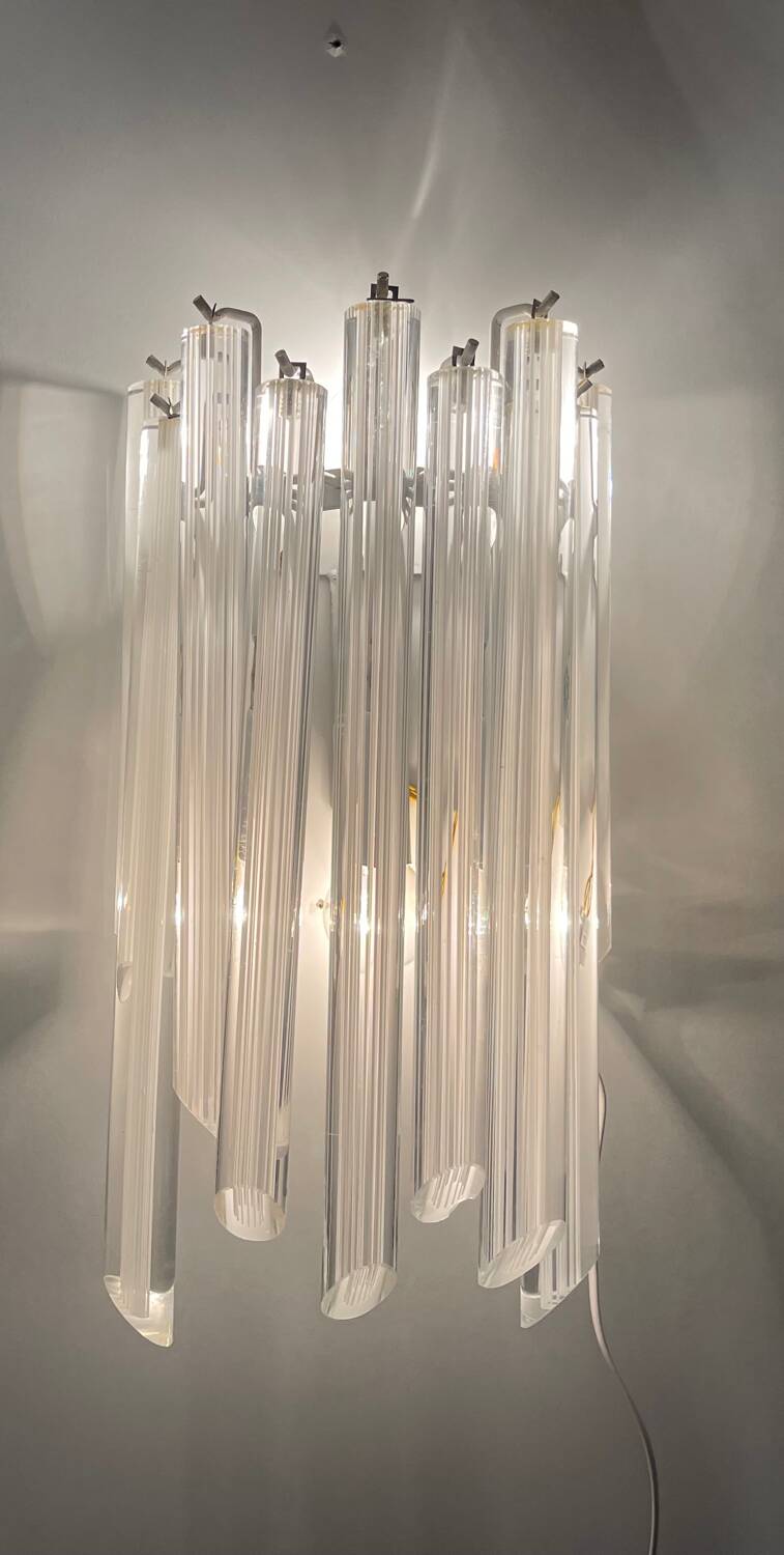 Murano Glass Trilobi Sconces Set of 2 by Venini 1970’s