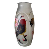 Antique frosted glass vase