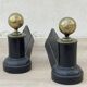 Chenets neoclassical cast iron and brass