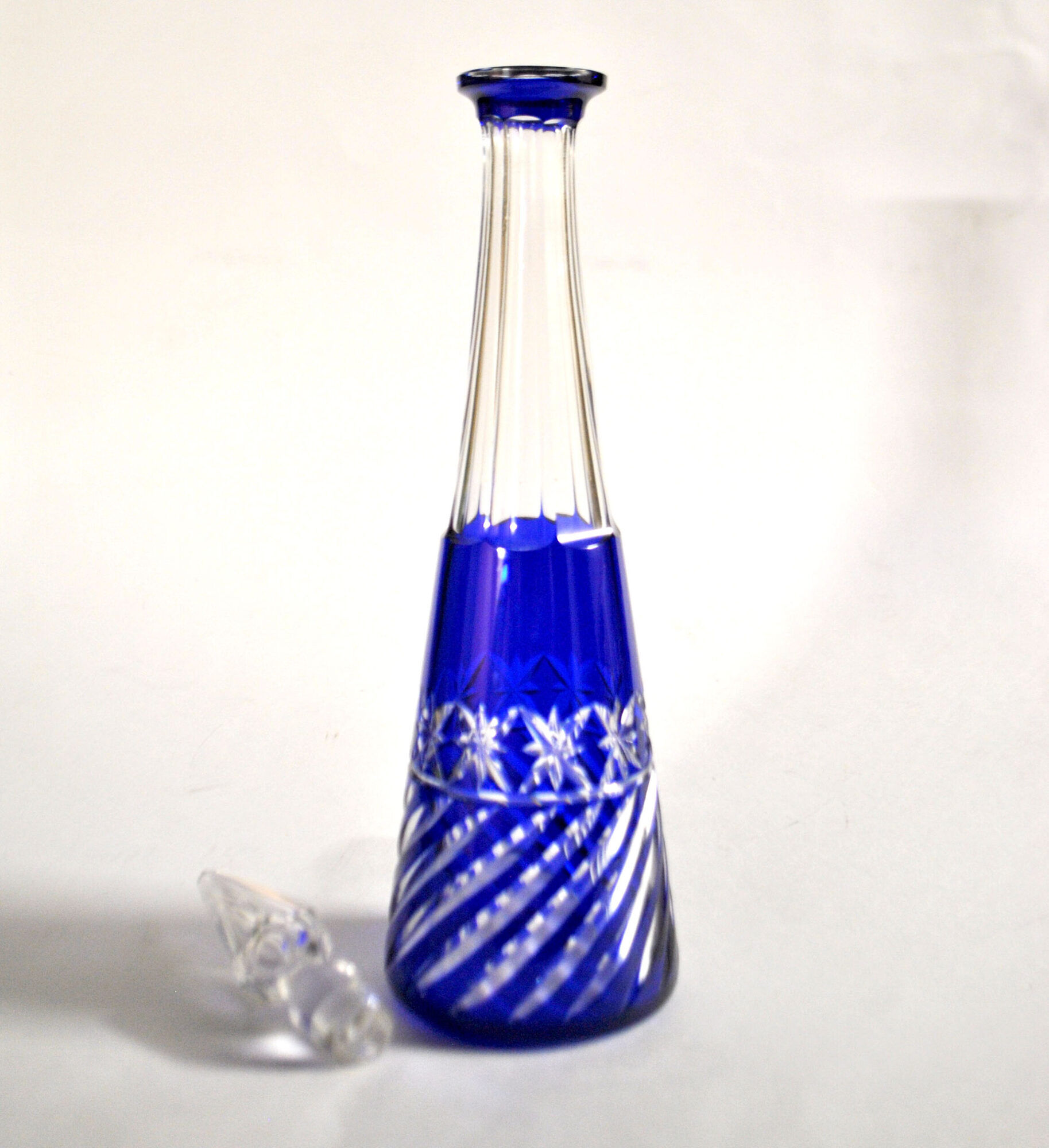 SAINT-LOUIS Metra Carafe in double-layered cobalt blue crystal – liqueur H31.5cm