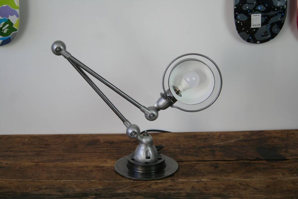 Lampe Jielde industriel Jean Louis Domecq 2 bras vernis brillant