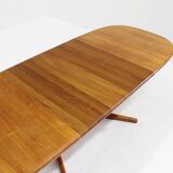 Vintage Glostrup Danish oval extendable dining table solid teak 1960s