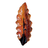 Magnificent leaf-shaped basket signed Vallauris