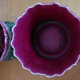 Pair of Art Nouveau majolica plant pots