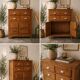 Small antique workshop furniture made of solid wood.