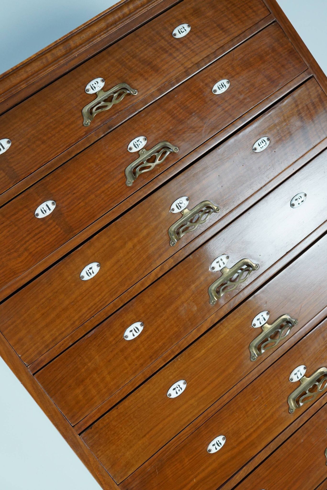 Very Tall Dutch Art Nouveau Walnut Apothecary Cabinet Barber Cabinet, 1900s