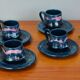 Vallauris blue and pink coffee service