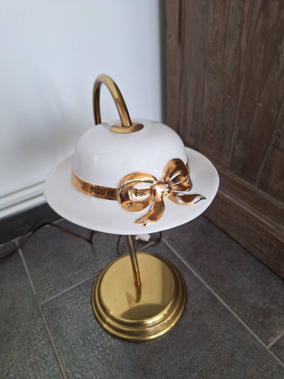 Vintage brass capeline lamp