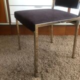 Set of 8 brass and alcantara chairs Romeo Rega 1970