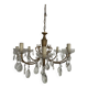 Brass chandelier with crystal drops