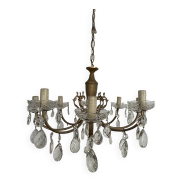 Lustre en laiton à pampilles