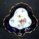 Cobalt blue polylobed basket bowl in LIMOGES Pallas porcelain 1930-40