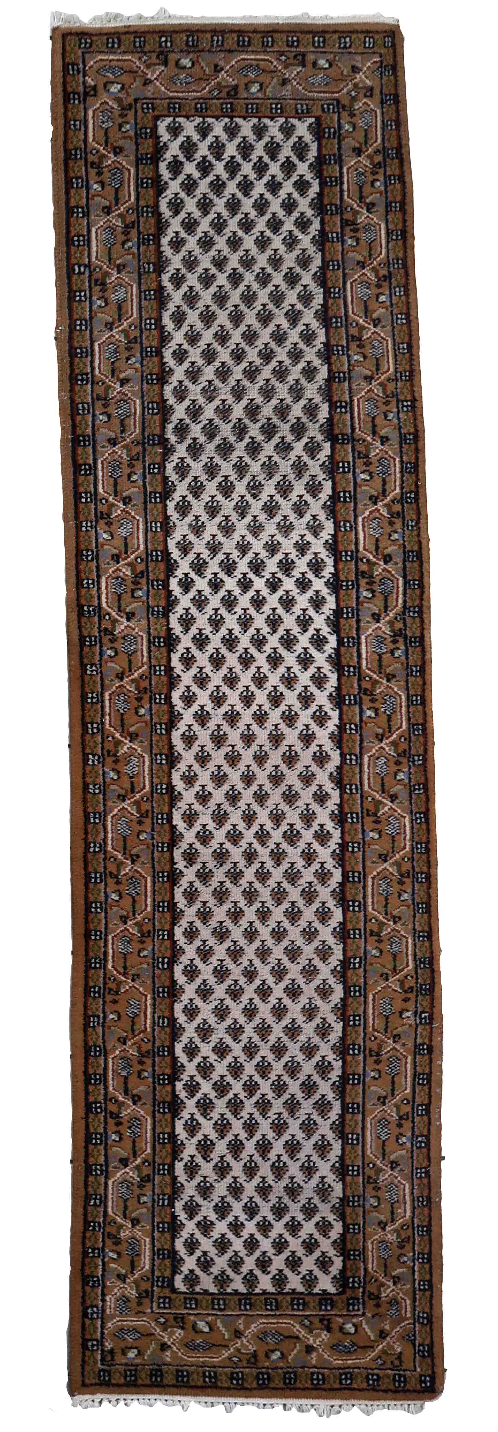 Vintage Indian Carpet Seraband handmade 71cm x 266cm 1970s