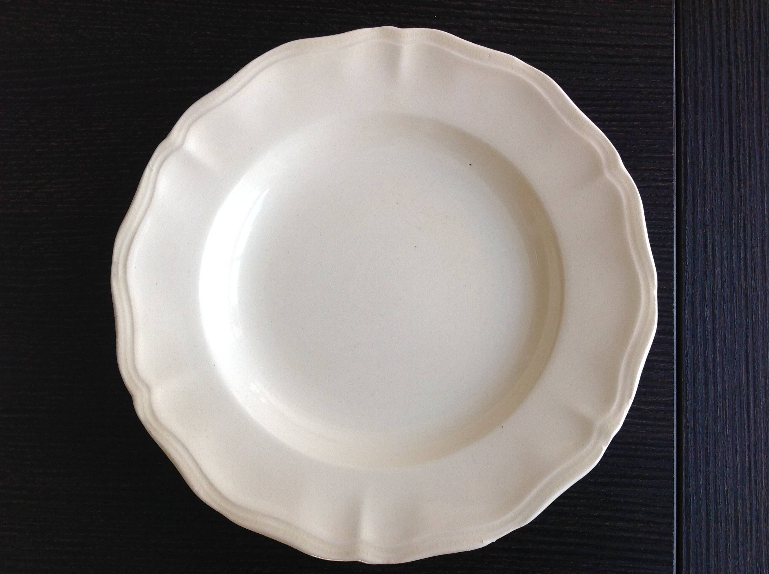 Four soup plates Ivory service/Faienceries de Sarreguemines/vintage 50