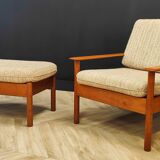 Mid century vintage armchair with footrest