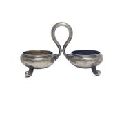 Eclectic silver salt and pepper holder, Germany, 1890s