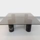 Vintage Italian square marble and glass coffee table from the 70s