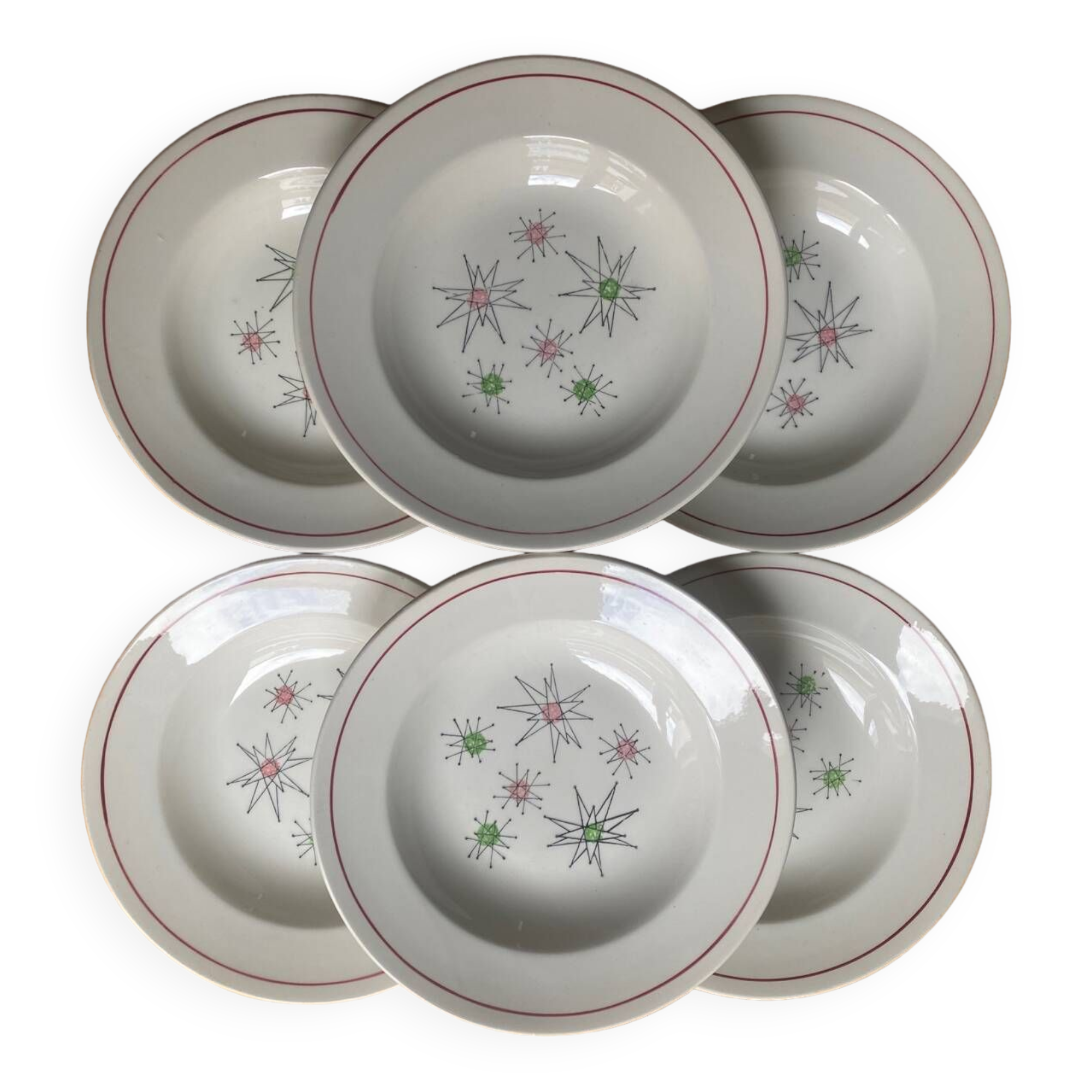 Gien - 6 Marie Claude series plates