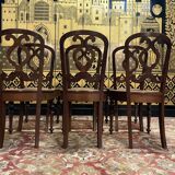 Suite de 6 chaises cannées Napoléon III - Louis Philippe