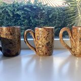 Set of 6 mugs in pyrite sandstone