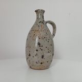 Signed pitcher in vintage speckled stoneware