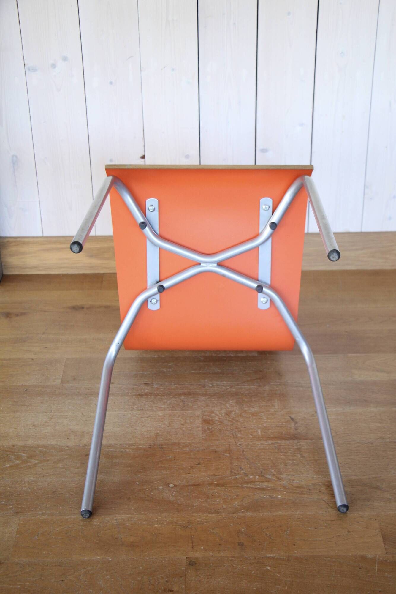 1970s metal and wood chairs