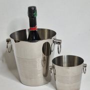 Letang Rémy stainless steel champagne cooler and ice bucket from the 80s