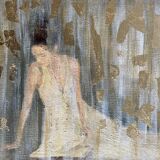 Painting signed oil on canvas with gold leaf finish “The Bride”