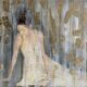 Painting signed oil on canvas with gold leaf finish “The Bride”