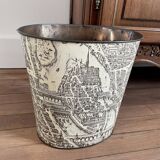 Corbeille à papier en métal décor Paris