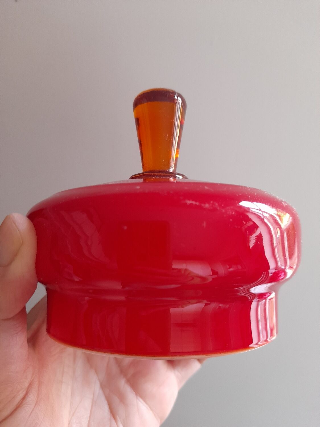 Italian candy box in red opaline