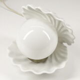 Ceramic lamp shell vintage white manises Spain 70s
