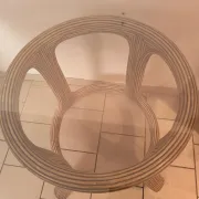 Old table in tinted glass